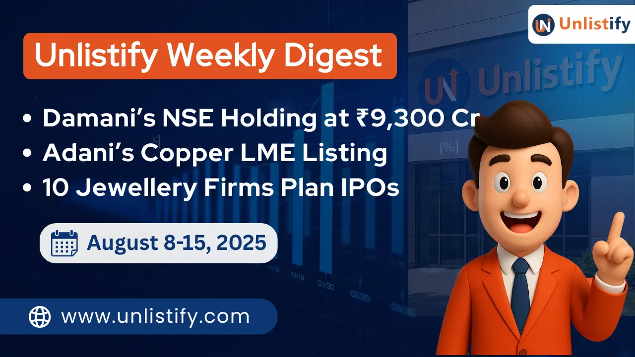 Weekly IPO & Unlisted Market Highlights | 8–14 Aug 2025 | Tata Capital, JSW Cement, NSE Updates